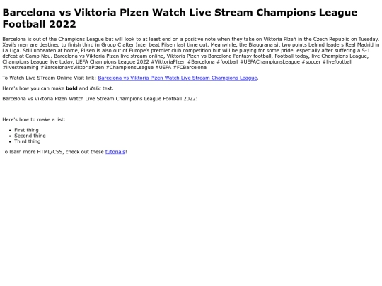 BarcelonavsViktoriaPlzenWatchLiveStreamChampionsLeagueFootball2022 screenshot