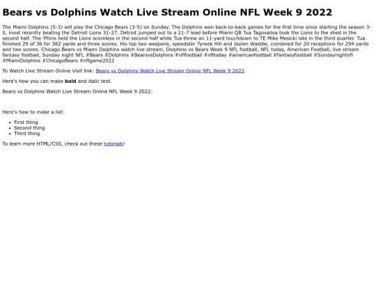 BearsvsDolphinsWatchLiveStreamOnlineNFLWeek92022 screenshot