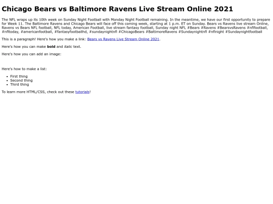 BearsvsRavens screenshot