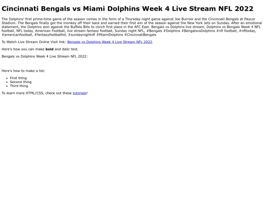 BengalsvsDolphins screenshot