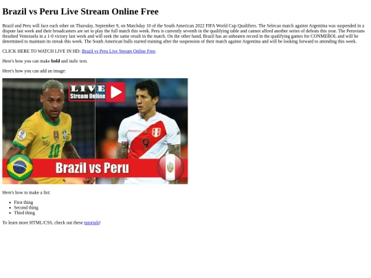 BrazilvsPeru screenshot