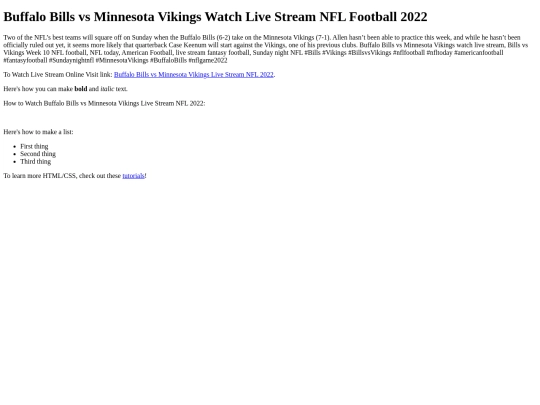 BuffaloBillsvsMinnesotaVikingsLiveStreamOnlineFreeNFLFootball2022 screenshot