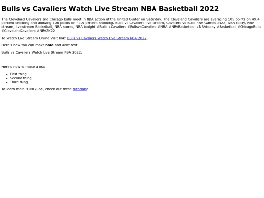 BullsvsCavaliersWatchLiveStreamNBA2022 screenshot