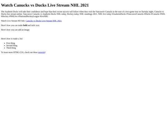 CanucksvsDucks screenshot