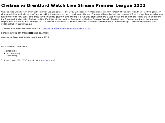 ChelseavsBrentfordWatchLiveStream2022 screenshot