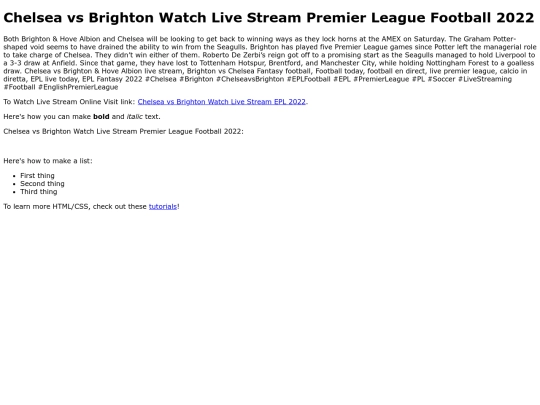ChelseavsBrightonWatchLiveStreamEPL2022 screenshot