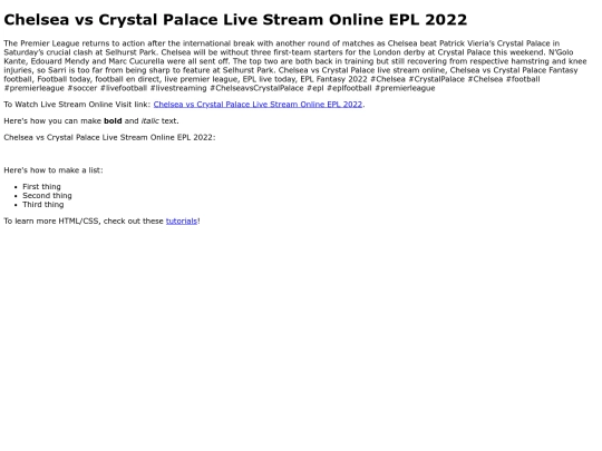 ChelseavsCrystalPalaceLiveStreamOnlineEPL2022 screenshot