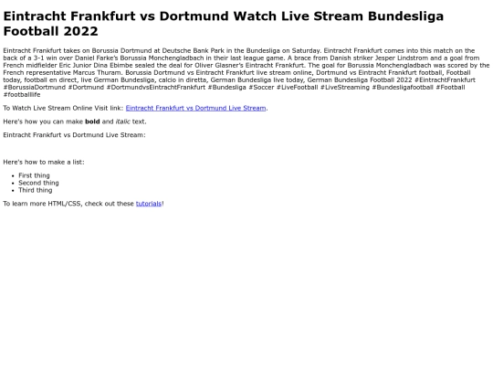EintrachtFrankfurtvsDortmundLiveStream screenshot