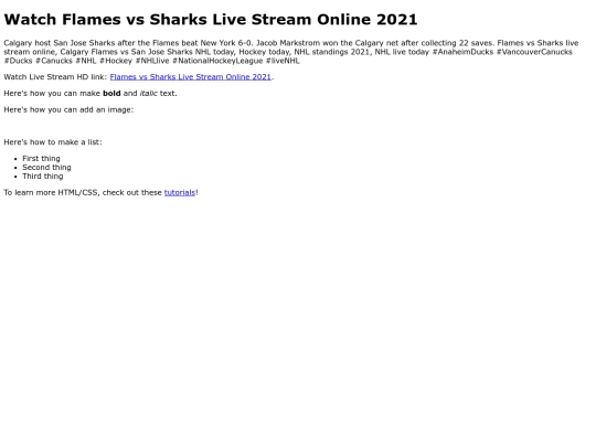FlamesvsSharks screenshot