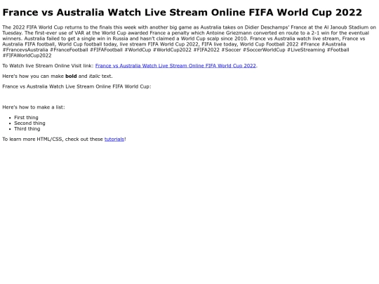 FrancevsAustraliaWatchLiveStreamOnlineFIFAWorldCup2022 screenshot