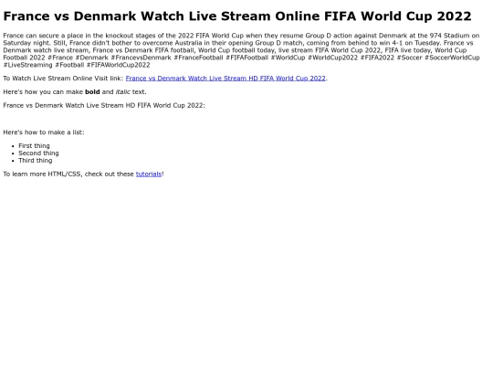 FrancevsDenmarkWatchLiveStreamHDFIFAWorldCup2022 screenshot