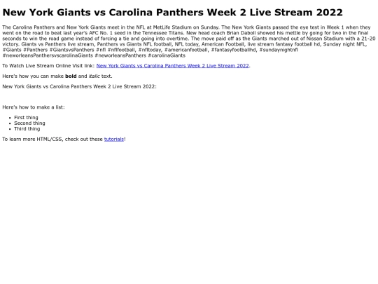 GiantsvsPanthers screenshot