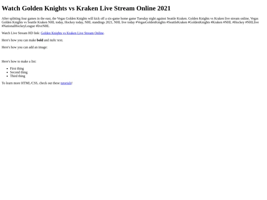 GoldenKnightsvsKraken1 screenshot