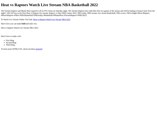 HeatvsRaptorsWatchLiveStreamNBA2022 screenshot