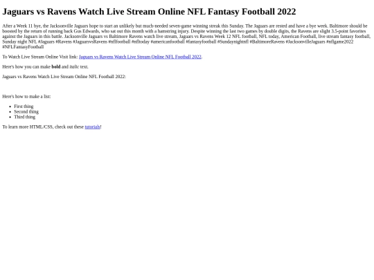 JaguarsvsRavensWatchLiveStreamOnlineNFLFootball2022 screenshot