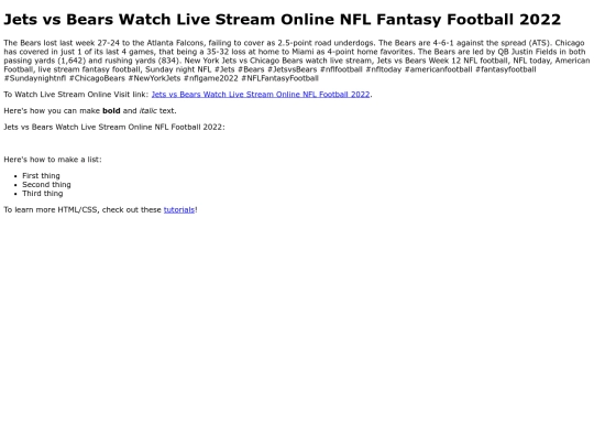 JetsvsBearsWatchLiveStreamOnlineNFLFootball2022 screenshot