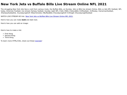 JetsvsBills screenshot