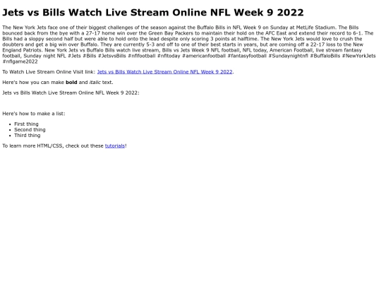 JetsvsBillsWatchLiveStreamOnlineNFLWeek92022 screenshot