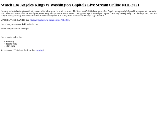 KingsvsCapitals screenshot