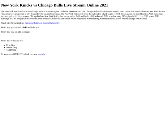 KnicksvsBulls screenshot