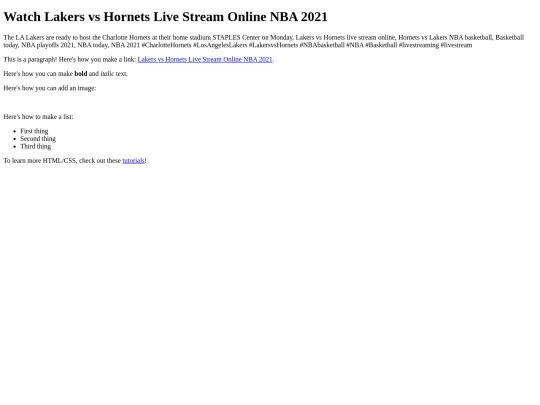 LakersvsHornets screenshot
