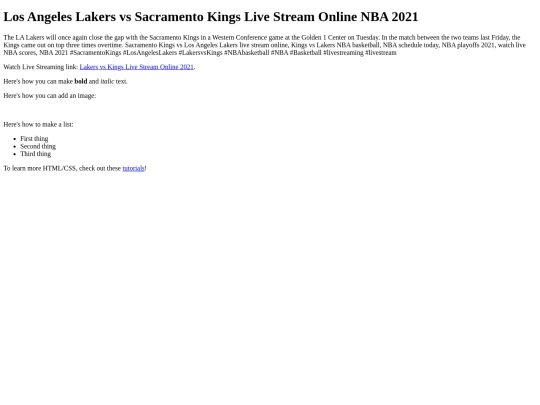 LakersvsKings screenshot
