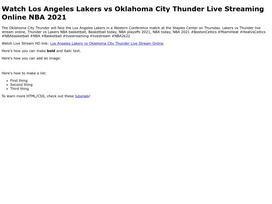 LakersvsThunder screenshot