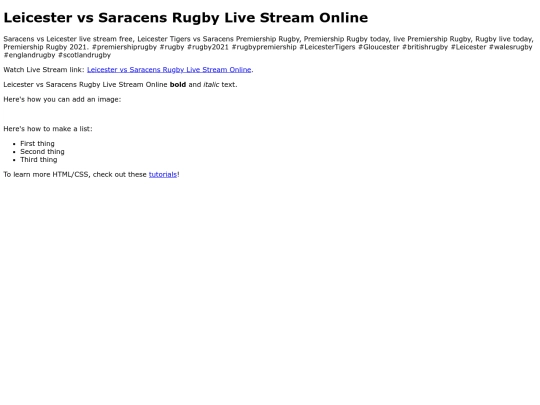 LeicestervsSaracens screenshot