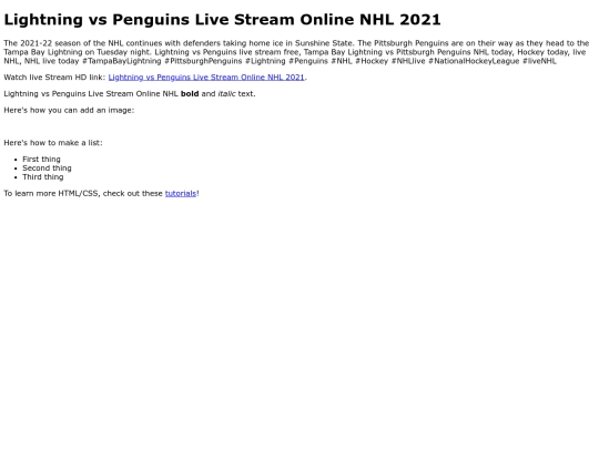 LightningvsPenguins screenshot