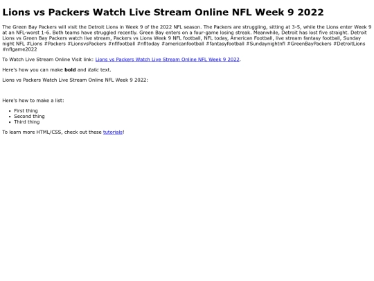 LionsvsPackersWatchLiveStreamOnlineNFLWeek92022 screenshot