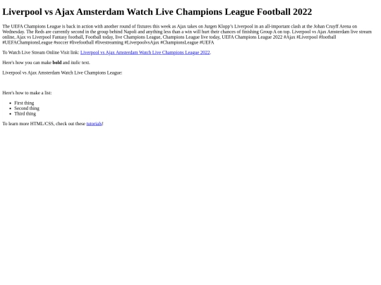 LiverpoolvsAjaxAmsterdamWatchLive2022 screenshot