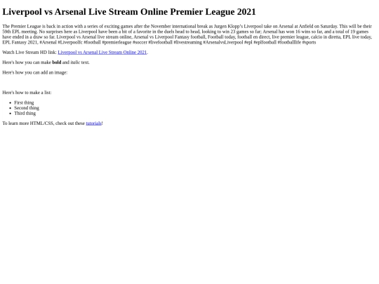 LiverpoolvsArsenal screenshot