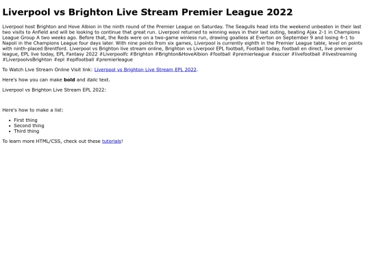 LiverpoolvsBrightonLiveStreamEPL2022 screenshot