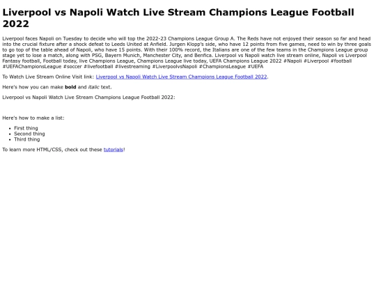 LiverpoolvsNapoliWatchLiveStreamChampionsLeagueFootball2022 screenshot