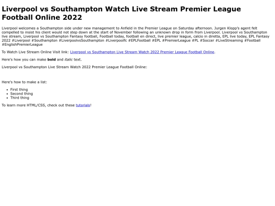 LiverpoolvsSouthamptonLiveStreamWatch2022PremierLeagueFootballOnline screenshot