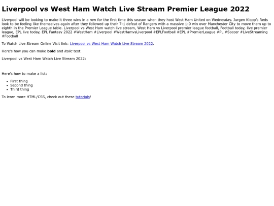 LiverpoolvsWestHamWatchLiveStream2022 screenshot