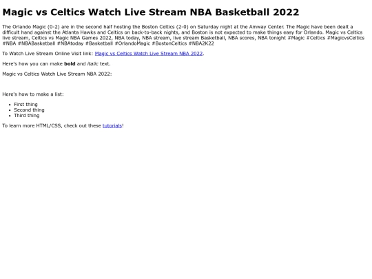 MagicvsCelticsWatchLiveStreamNBA2022 screenshot