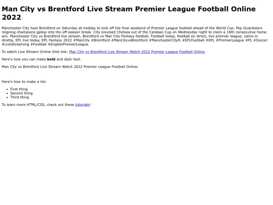 ManCityvsBrentfordLiveStreamWatch2022PremierLeagueFootballOnline screenshot