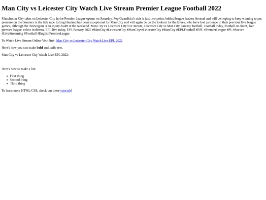 ManCityvsLeicesterCityWatchLiveEPL2022 screenshot