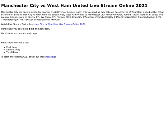 ManCityvsWestHam screenshot