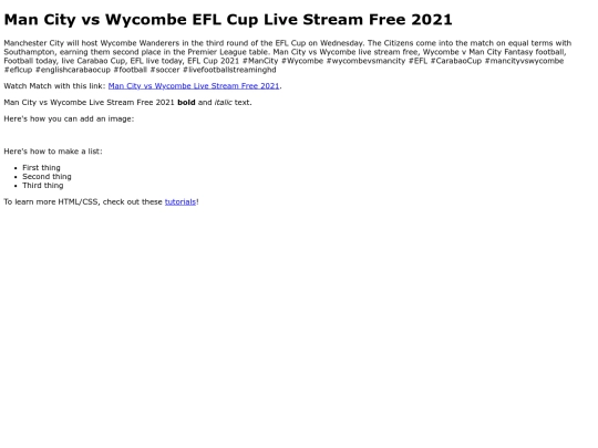 ManCityvsWycombe screenshot