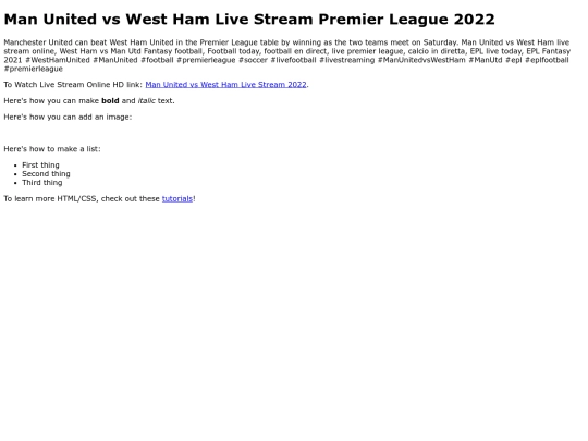 ManUnitedvsWestHamLiveStream screenshot