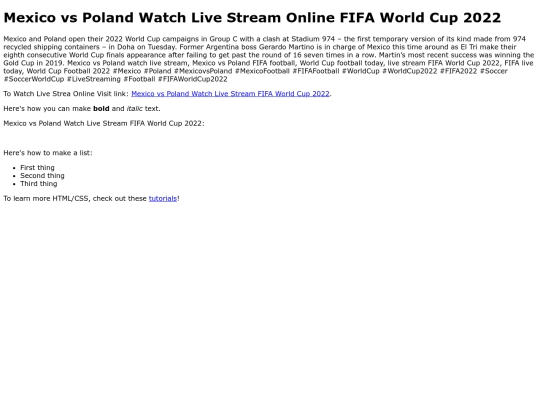 MexicovsPolandWatchLiveStreamFIFAWorldCup2022 screenshot