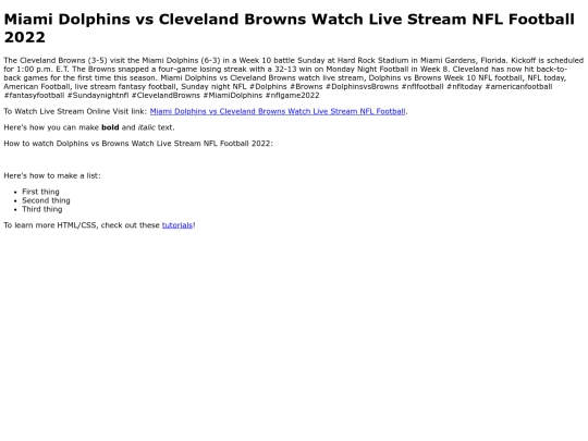 MiamiDolphinsvsClevelandBrownsLiveStreamNFL2022 screenshot