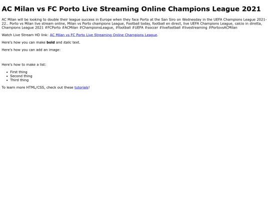 MilanvsPorto screenshot