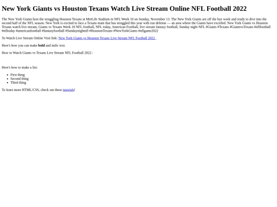 NewYorkGiantsvsHoustonTexansLiveStreamNFLFootball2022 screenshot