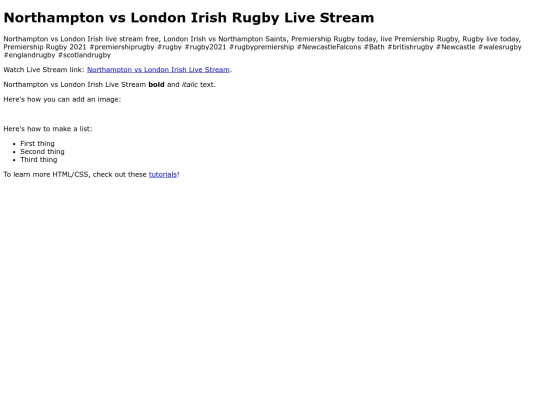 NorthamptonvsLondonIrish screenshot