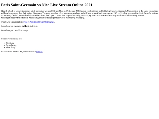 PSGvsNice screenshot