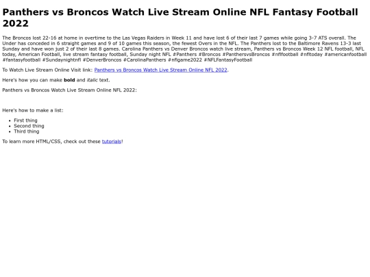 PanthersvsBroncosWatchLiveStreamOnlineNFL2022 screenshot