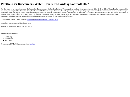 PanthersvsBuccaneersWatchLiveNFL2022 screenshot